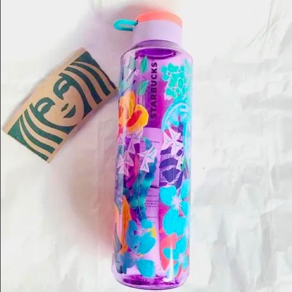 Starbucks Purple Floral Water Bottle